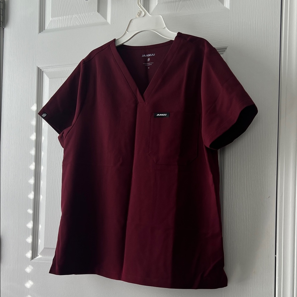 Jaanuu Women's Burgandy Scrub Top